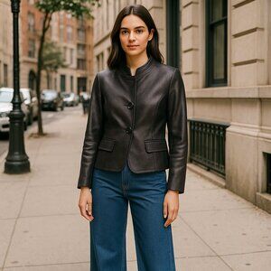 J Crew Black Weaved Moto Jacket Cropped Size 6 Blazer Rare Find JCrew Textured